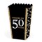 Big Dot of Happiness Adult 50th Birthday - Gold - Birthday Party Favor Popcorn Treat Boxes - Set of 12